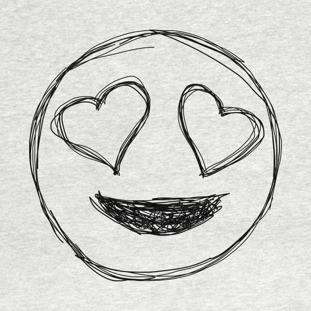 Dark and Gritty Smiley Face with Heart Eyes Emoji by MacSquiddles